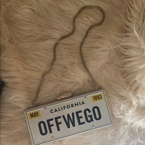 Kate Space CA license plate clutch